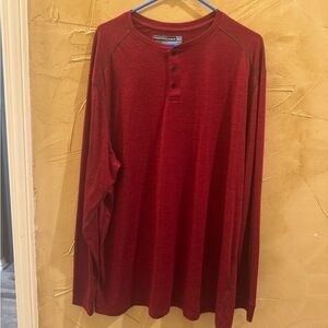 Roundtree & Yorke Burgundy Long Sleeve Henley XLT